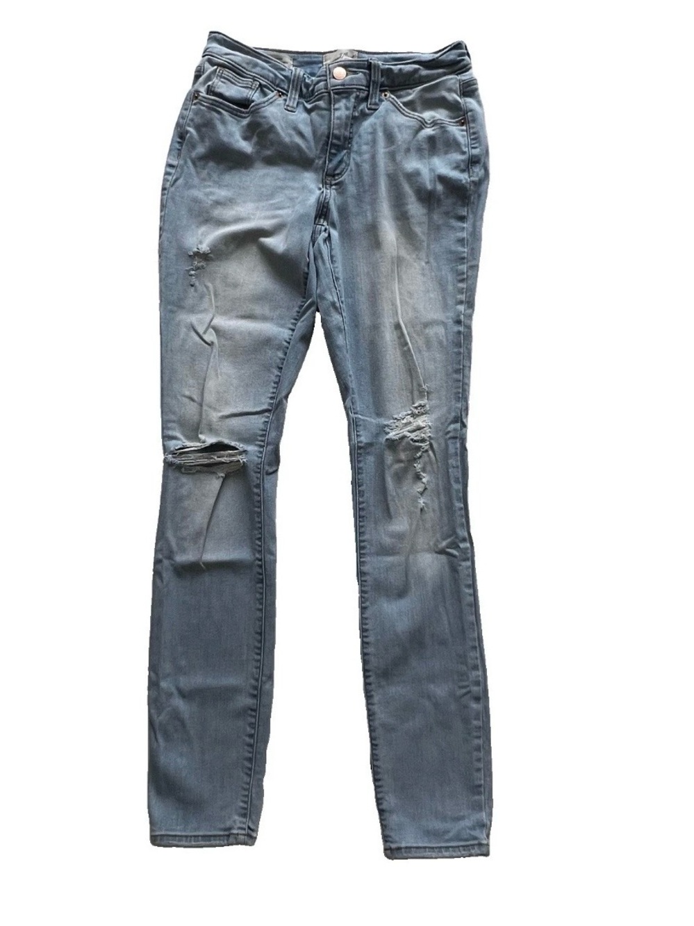 Universal Thread Mid Rise Curvy Skinny Jeans Womens 4 Tall Distressed Denim